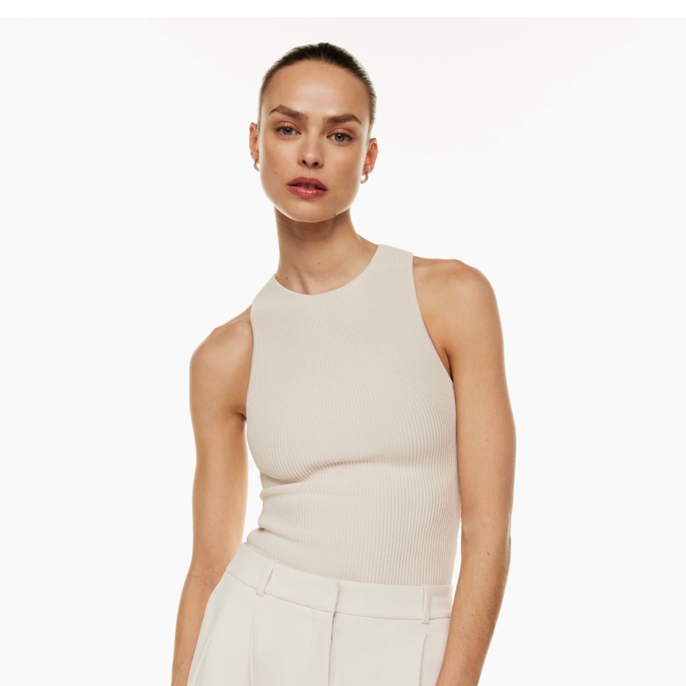 ARITZIA Babaton Sculpt Knit Racer Tank in SLAB BLUE